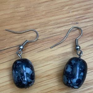 Black stone earrings